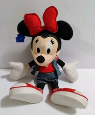 HTF Vintage Applause Disney Minnie Mouse In Denim Outfit 16" Plush