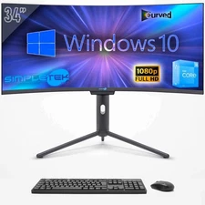 PC All In One Core I3 12th 34" Win10 4GB 240GB Curved FHD Gaming Graphics