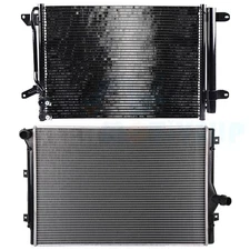Aluminum AC Radiator & A/C Condenser Cooling Kit for Volkswagen VW Jetta Beetle