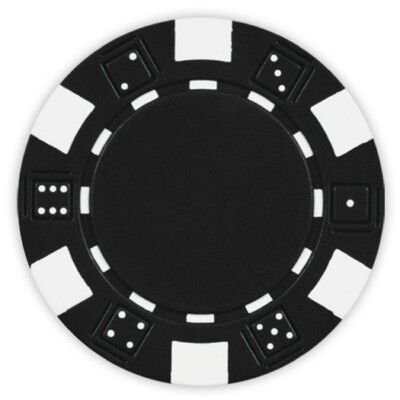 100 Da Vinci 11.5 gram Dice Striped Poker Chips, Black