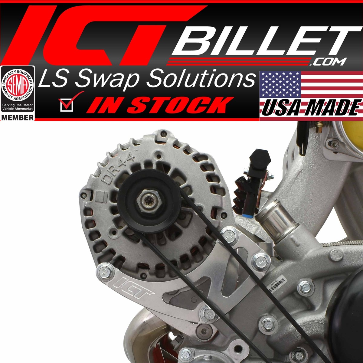 LS Alternator Relocation Bracket Passenger Side High Mount