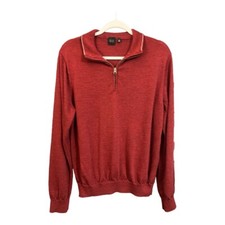 Black Saks Fifth Avenue 100 Wool 1/4 Zip Sweater Size Large