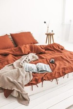Luxury Bronze Color Bedding cover with 2PCs Pillow, Boho cotton duvet cover set