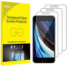 JETech Screen Protector for iPhone SE 3/2 (2022/2020 Edition), 4.7-Inch, 3-Pack