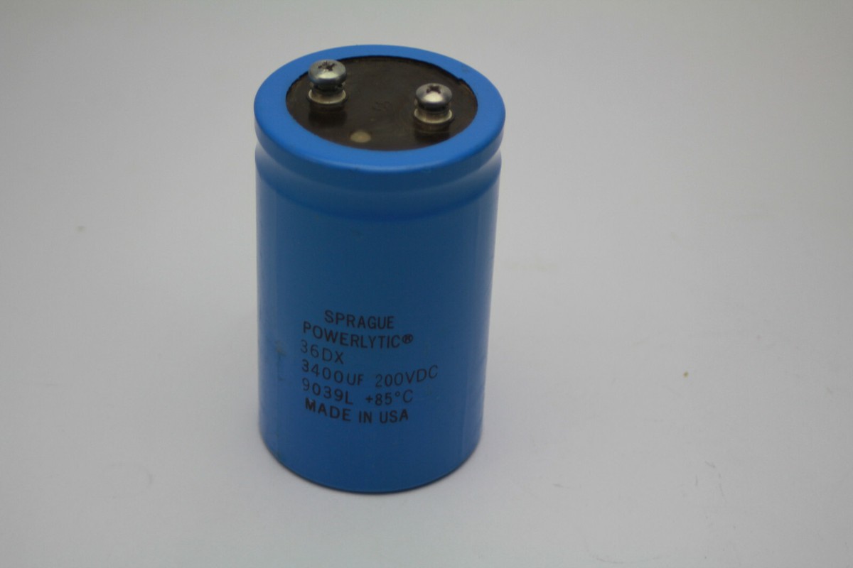 Sprague Powerlytic 36DX Capacitor 3400UF 200VDC Used | eBay Sprague Powerlytic 36DX Capacitor 3400UF 200VDC Used | eBay