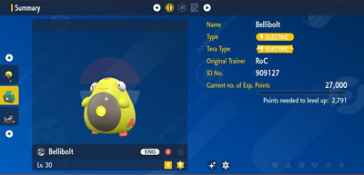Pokemon Scarlet & Violet 6IV Shiny Bellibolt Max EVs