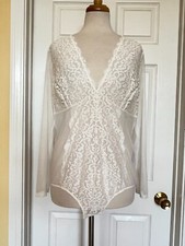 INC white lace bodysuit top size XXL