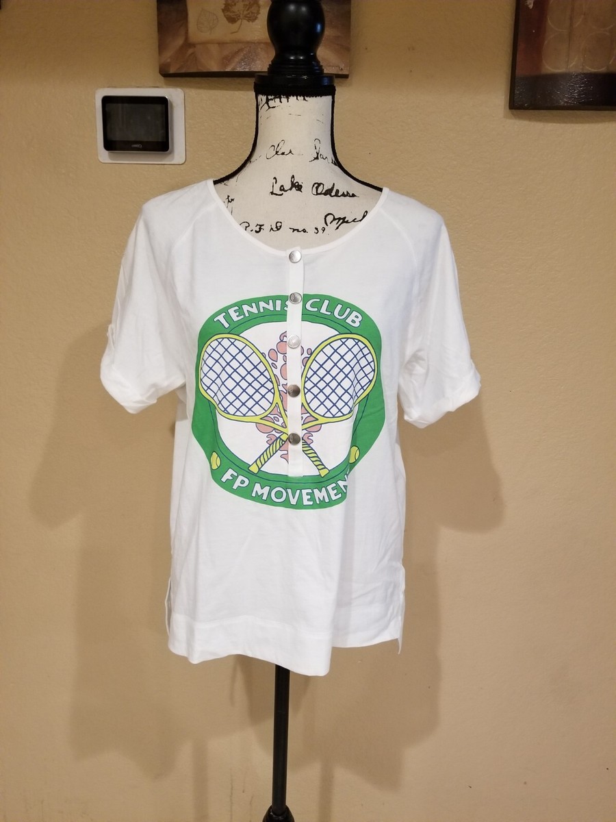 FP Movement Free People Tennis Club Henley T-Shirt White