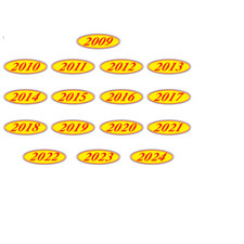 CAR DEALER OVAL MODEL YEAR STICKER 2010-2025 1PK LARGE WINDSHIELD STICKER RED