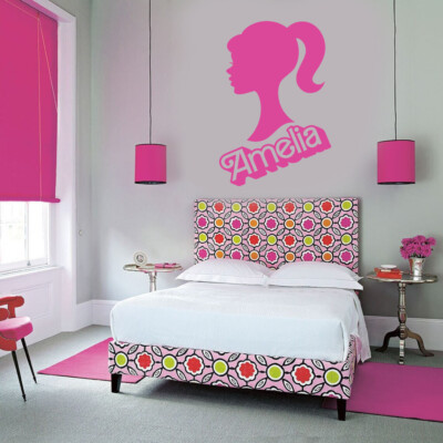 Barbie Wall Painting In Bedroom Personalised Barbie Wall Sticker