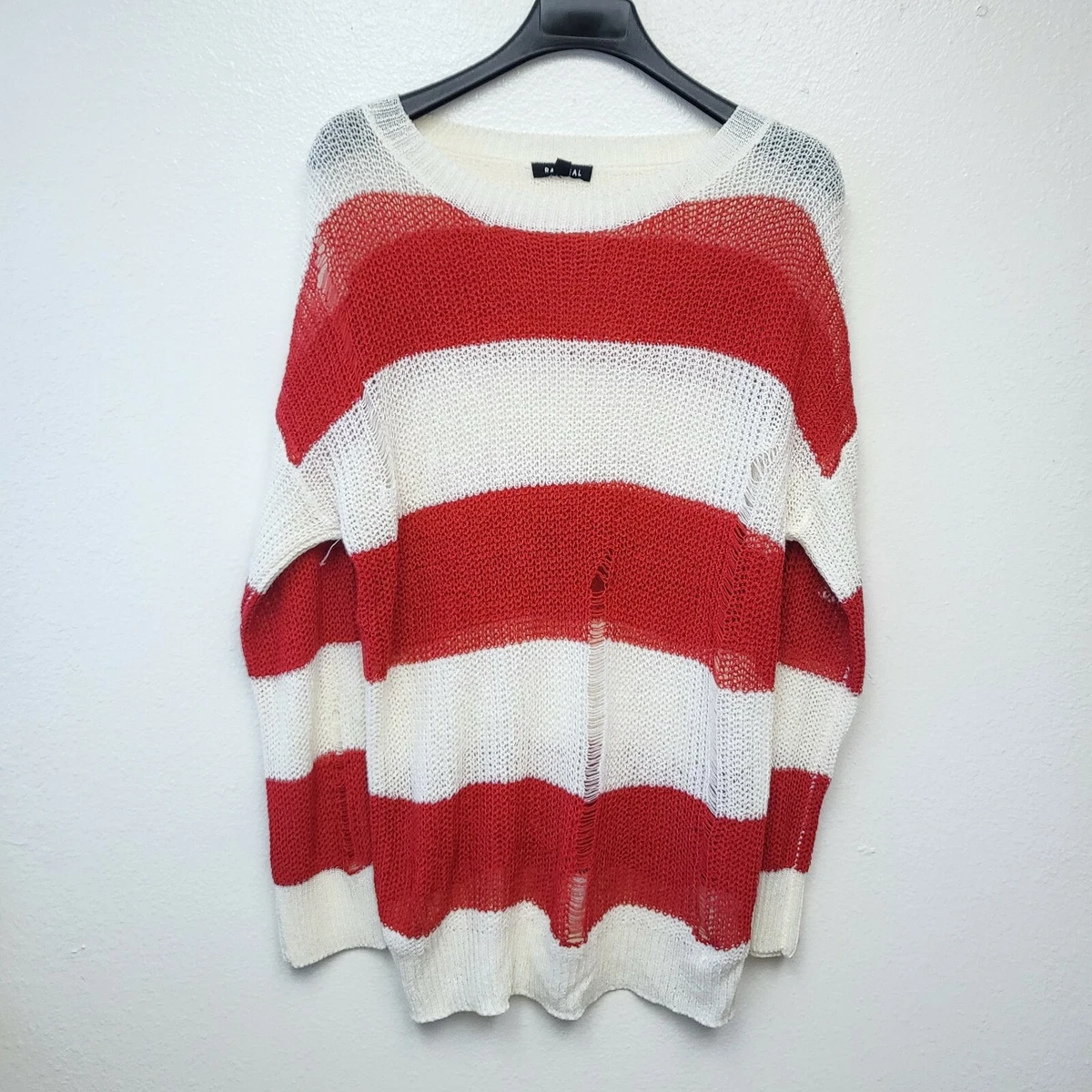 Red white striped best sale sweater