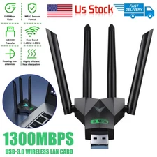USB 3.0 WiFi Adapter 1300Mbps Long Range Dual Band 5Ghz Wireless Network Dongle