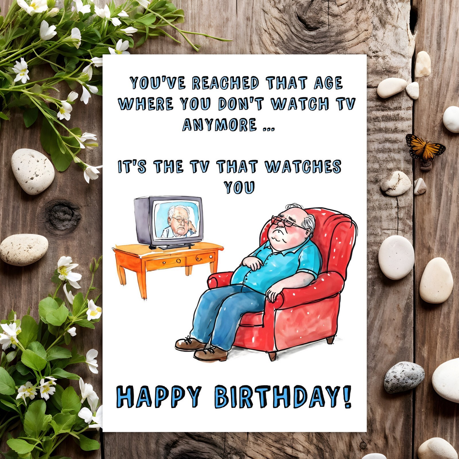 Funny Birthday Card Rude Joke Humour for Him Men Male - The TV | eBay UK