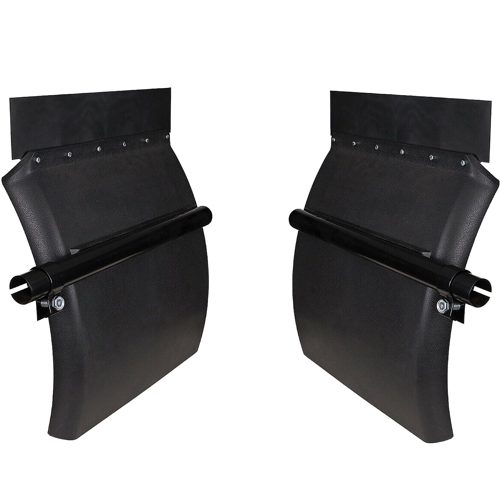 Black 24x24 Poly Quarter Fenders for Semi Trucks with Mud Flap Hangers & Tube Brackets-image