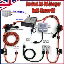 5M DC to DC Charger 12V 20A Campervan Split Charge Kit Built-in MPPT & Solar