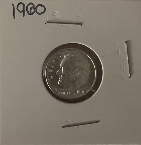 1960 Roosevelt Dime 90% Silver  Fine Condition
