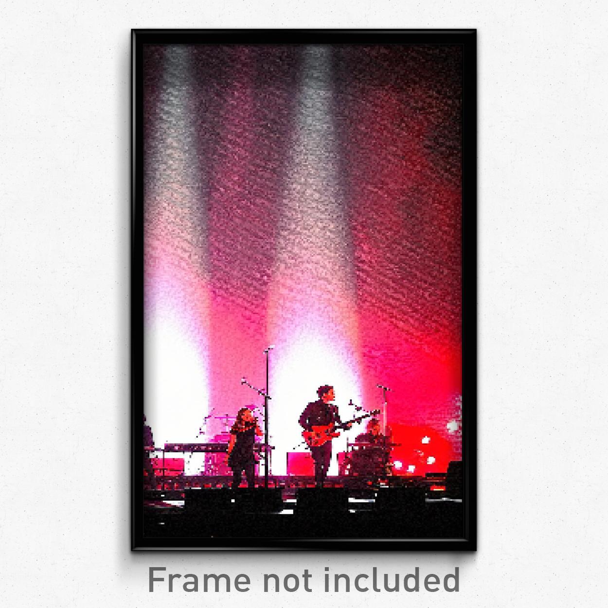 Pixel Art Poster - Red Concert (8 Bit Psychedelic Trippy Weird Video Game Print)