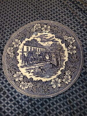 Royal Tudor Ware Coaching Taverns Staffordshire England Blue