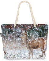 Rehkitz Reh Winter Schnee Beach Bag Weihnachten Hirsch Jagd Wild Wald Winterlan
