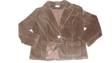 Retro Etam Ladies Dark Brown Stretch Corduroy Jacket Blazer Size 26? Read Notes