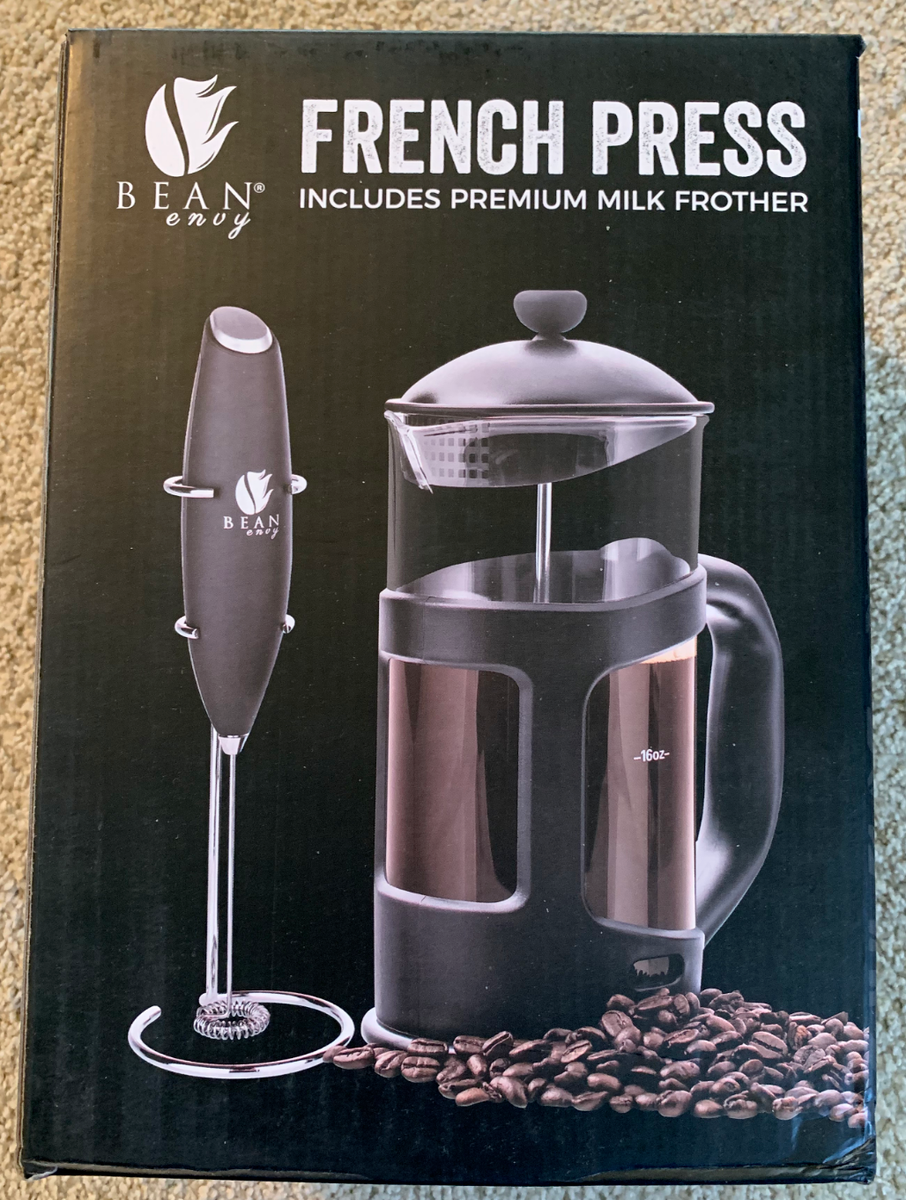 French Press Cafe Frother Bodum Java Coffee Press 4pc Set Black