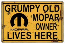 Mopar Old Grumpy Owner Vintage Garage Shop Metal Sign 12x18