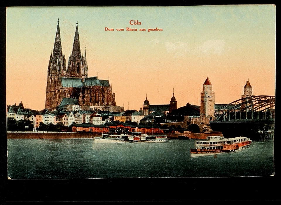 409.-CÖLN -Dom vom Rhein aus gesehen. - Bild 1 von 2