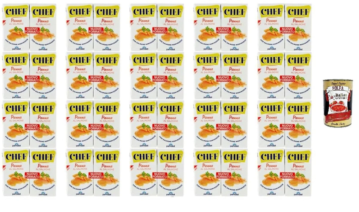 Parmalat Panna Chef Sahne mit Lachs, 20 x 2 x 125ml, Kochsahne+Polpa 400g