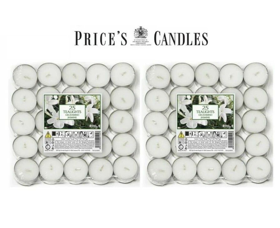 Price's Candles Aladino Scented Tea Lights Candles - Pack of 25 - Jasmine - Image 4