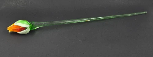 HUGE Vintage Murano Hand Blown Art Glass Flower Long Stem - 18 1/2" LONG