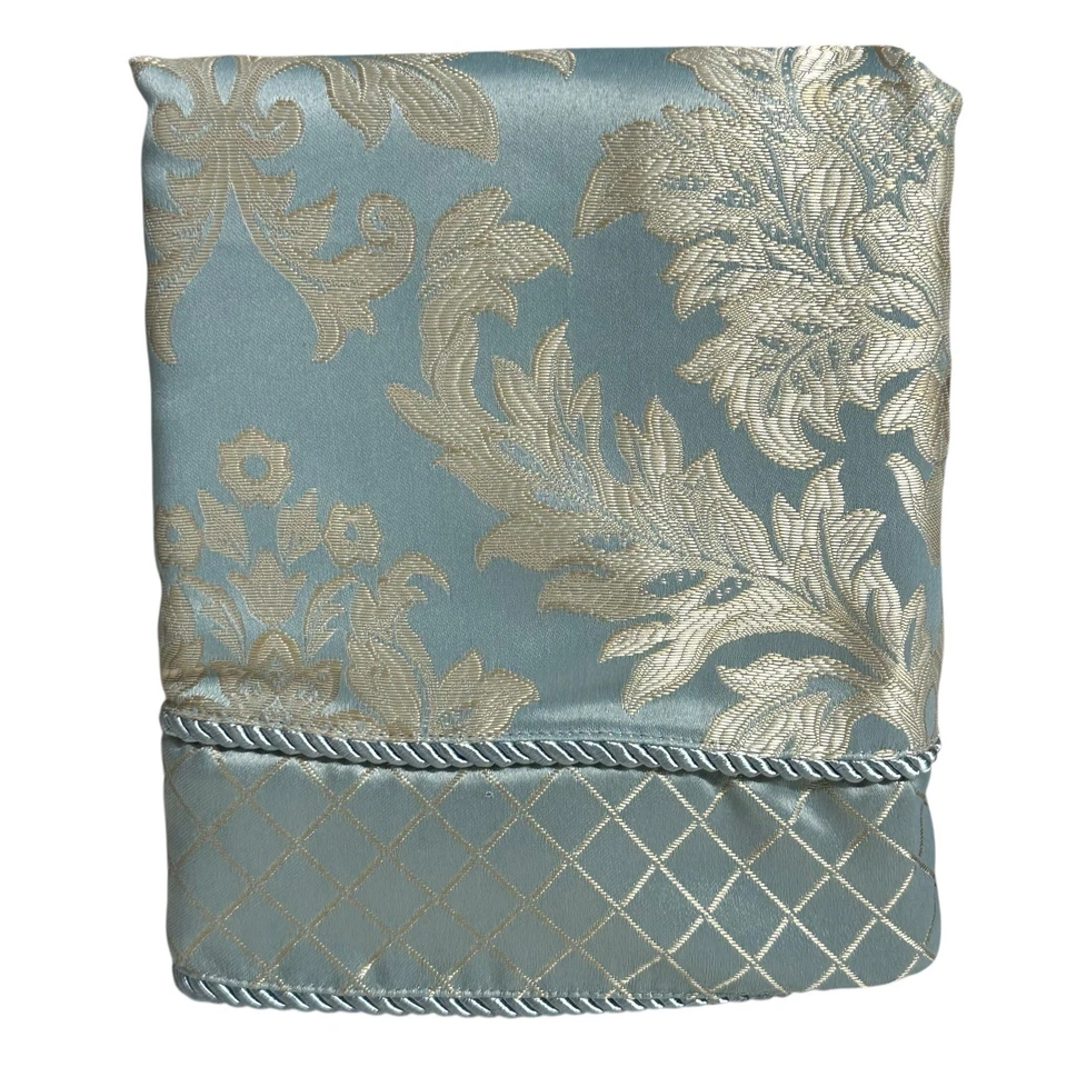 Victoria Classics DULCE Tratamiento Completo Ventana 60" x 84" Azul Satinado Damasco Foto 2 de 4