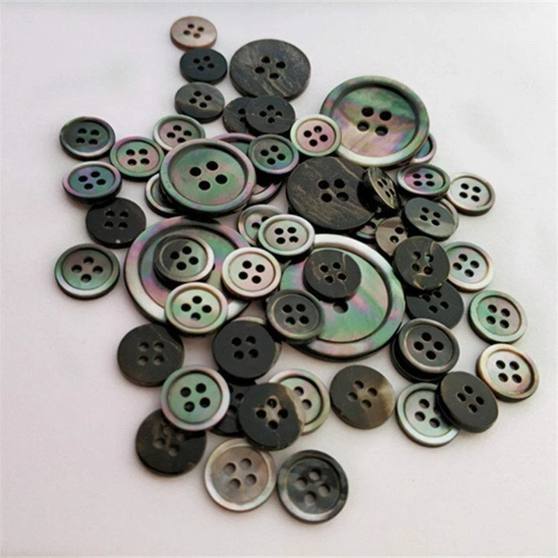 Many sizes Buttons Mother of Pearl DIY Craft Knitting ButtonsGrey Shell Sewing - Image 2 of 4