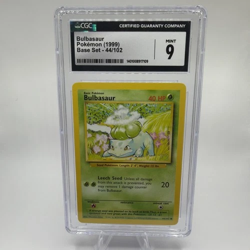 Pokémon TCG Bulbasaur Base Set 44/102 Regular Unlimited Common CGC 9