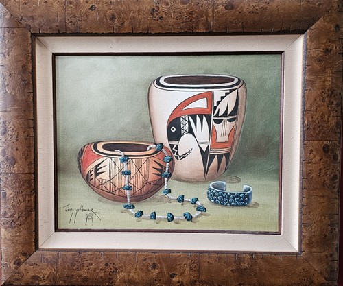 Jimmy Yellowhair Native American Pottery & Jewelry Original Painting
