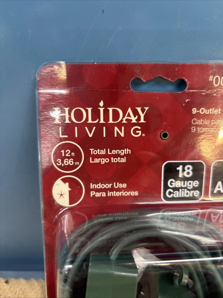 9 Outlet TREE CORD 12' Length Holiday Living 18 Gauge 5 AMP NEW 93252 - Image 2 of 4