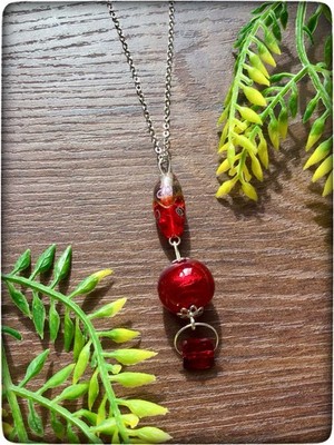 NEU rote Glasperlen Boho Gypsy Vintage Style Bohemian Boho Handarbeit Halskette