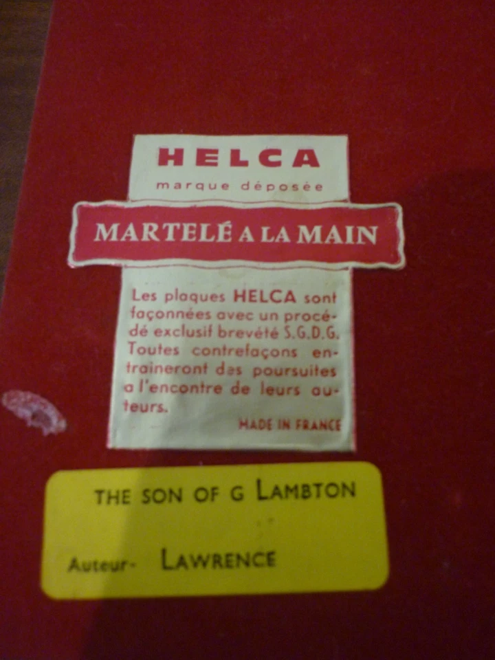 PETIT TABLEAUX EMAUX HELCA MARTELE A LA MAIN  " LAWRENCE " - Photo 3/3
