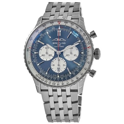 New Breitling Navitimer B01 Chronograph 46 Blue Dial Men's Watch AB0137211C1A1