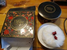 sealed Espana Maja Womens Perfumed Dusting Powder w Puff pheasants roses  Talc