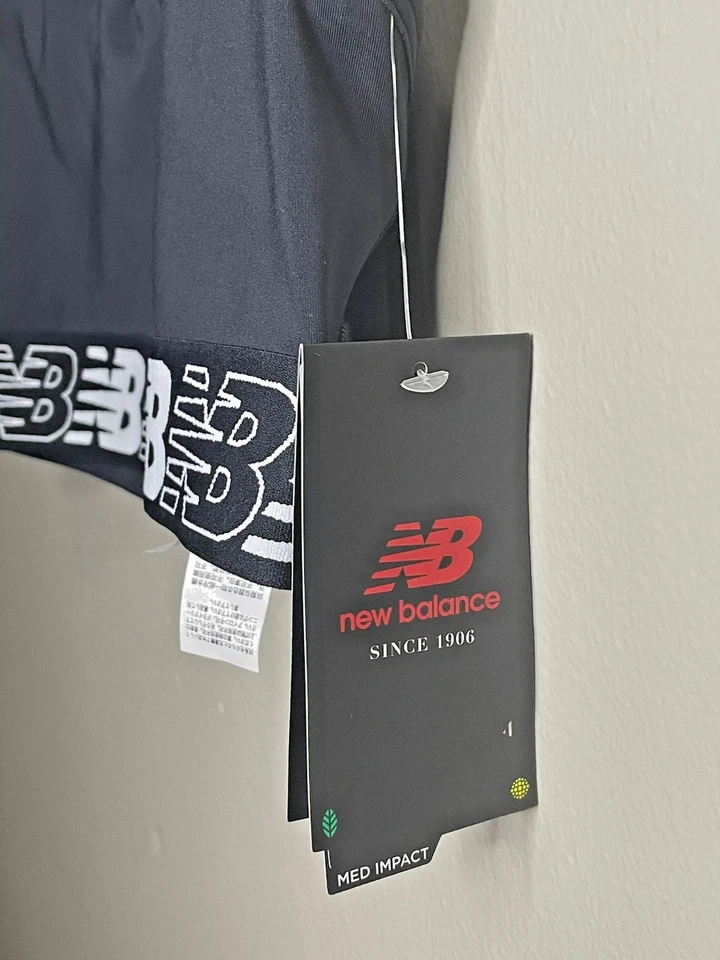 Sujetador New Balance para mujer Nb Pace estampado 3,0 negro talla mediana Foto 4 de 4