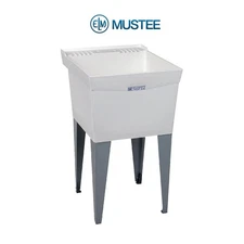 Mustee 20-in x 24-in 1-Basin White Freestanding Composite White 20-in x 24-in
