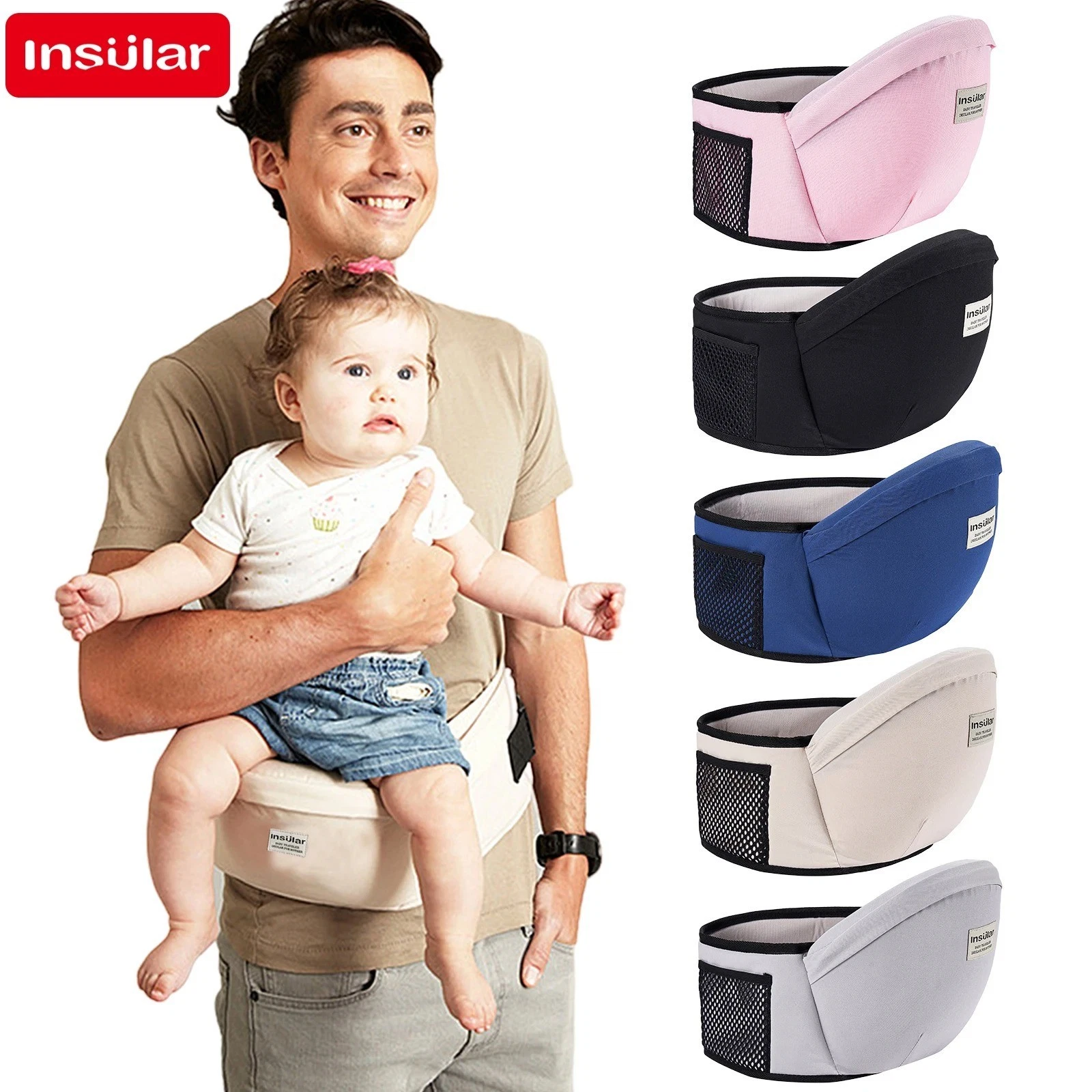 Baby Carrier Hip Seat Waist Stool Adjustable Infant Sling Backpack 20kg USA