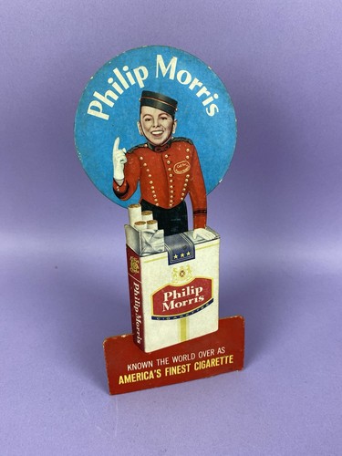 Philip Morris Zigaretten Vintage Aufsteller Werbung Schaukarte Laden Display