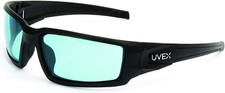 Uvex Hypershock Safety Glasses, Black Frame with SCT-Blue Lens  HydroShield Ant