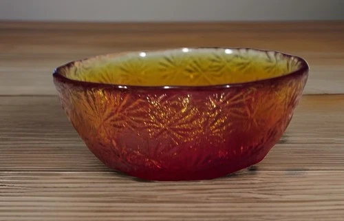 Blenko Glass Starburst bowl Signed Vintage