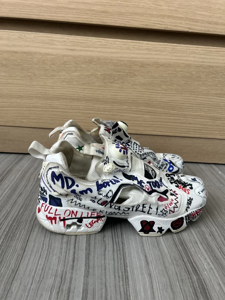 Reebok Instapump Fury Graffiti Print Sneakers White Multicolor – Size 8 - Image 4 of 4