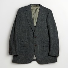 Harris Tweed Sport Coat Blazer 42R Wool Scotland USA Gray