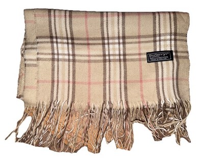 Vintage Burberry Schal Beige Pink sehr gut Original Händler geprüft Burberrys DE