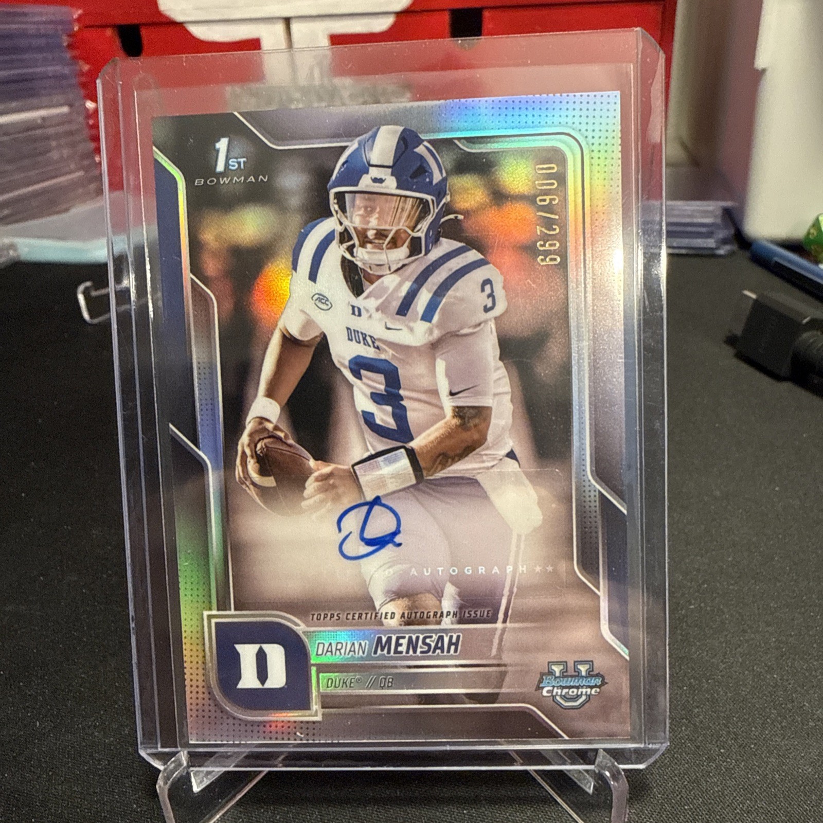 2025 Bowman Chrome University Darian Mensah Refractor Auto /299 #BCA-DM Duke