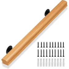 2FT Handrail For Steps Stair Railing Hand Rail Wall-mounted Indoor Rail Pine